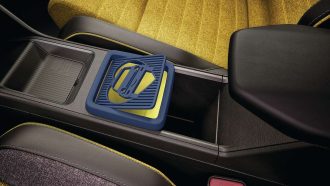 Tapa Portaobjetos Renault 5 E-Tech "loveR5" Azul con Caja Negra | Edición 3D